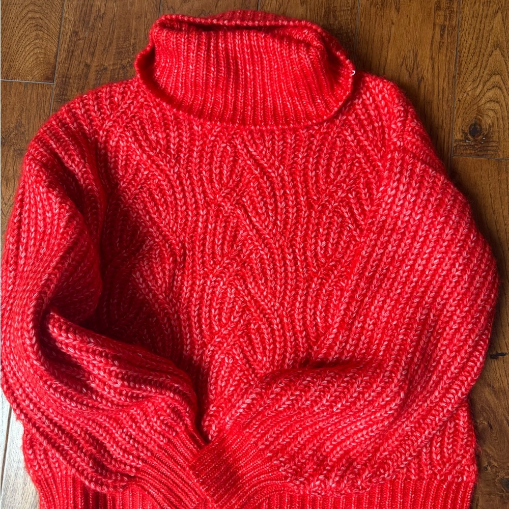 A New Day Red Chunky Knit Turtleneck Sweater